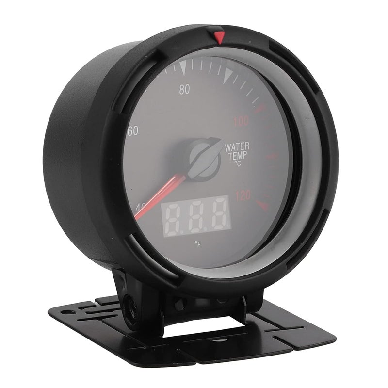 2.5 Inch Water Temperature Gauge Water Temp Meter 40 to 120 Celsius for 12V DC Car, LCD Display with LED Backlit Dial and Needle Pointer, Shockproof and Stainless Steel Housing - Image 2