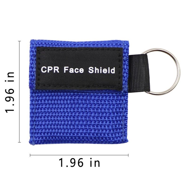 ليسيكا-زد 100pcs CPR Face Shield Mask Keychain Keying CPR Face Shields Pocket Mask (Blue-100) - Image 2