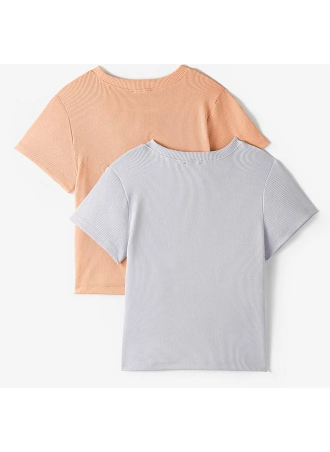 جون June Girl 2-Pack Camisole Basic Tshirt Lilac - Peach