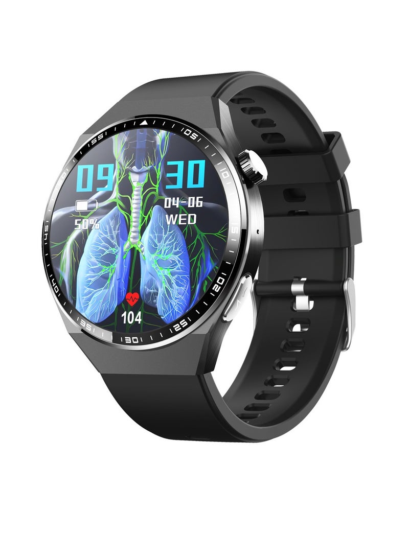 F800 Smart Watch, Touch Screen Android Watch, Comfortable And Durable Activity Tracker Watch With ECG SOS Alarm Pedometer Blood Sugar Monitoring, (1pc, Black, Silicone Strap) - Image 1