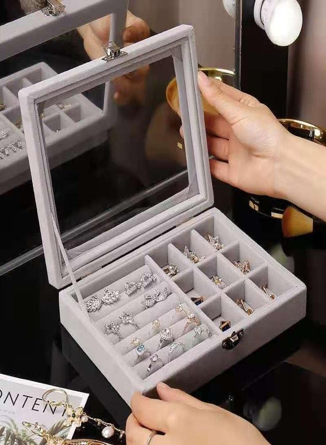 Drumil JEWELRY BOX VELVET Ring Earring Bracelets Jewelry Storage Case, Portable Jewelry Box for Girls Women(Multicolor) - Image 3