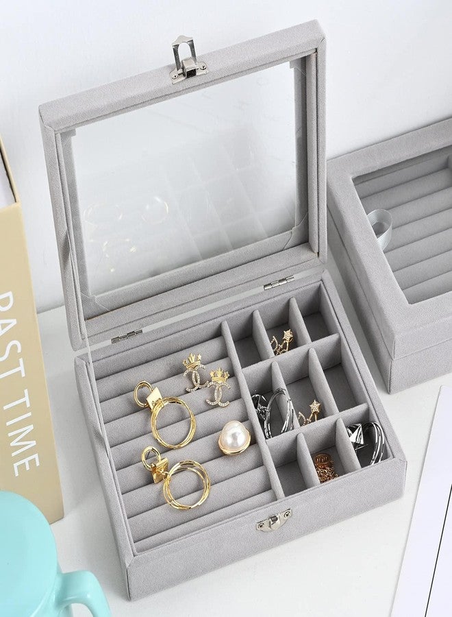 Drumil JEWELRY BOX VELVET Ring Earring Bracelets Jewelry Storage Case, Portable Jewelry Box for Girls Women(Multicolor) - Image 4
