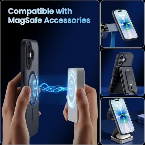 keeshar MagPro case for Apple iPhone 17 | MagSafe Compatible Protective Cover with Strong Magnetic Adsorption, Shockproof Armor, Scratch Resistant Polycarbonate Hard Back | Translucent Matte Black - Image 3