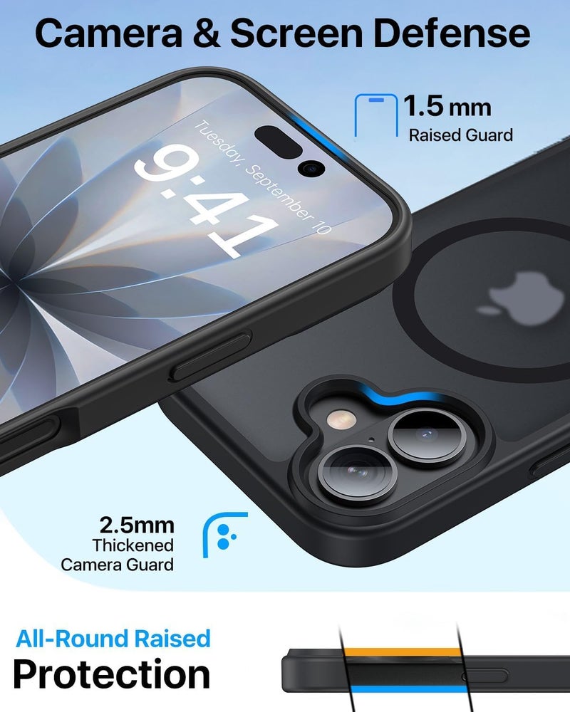 keeshar MagPro case for Apple iPhone 17 | MagSafe Compatible Protective Cover with Strong Magnetic Adsorption, Shockproof Armor, Scratch Resistant Polycarbonate Hard Back | Translucent Matte Black - Image 5