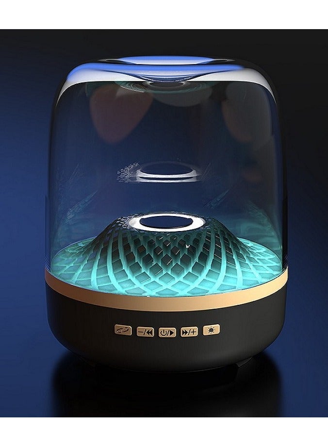 Bluetooth Glass Bass Speaker | 4th Generation Glass Sound System | Black Gold Collectible Edition - Image 1