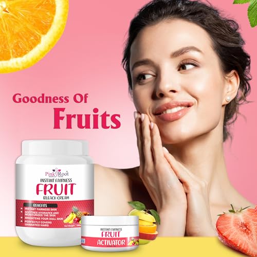 Pink Root Fruit Bleach Cream with Activator 1Kg, for Instant Fairness of Skin, Reduces Dark Spots & Gives the face Soft, Radiant & Luminous Effect|| Bleach Cream For All Skin Types - Image 5
