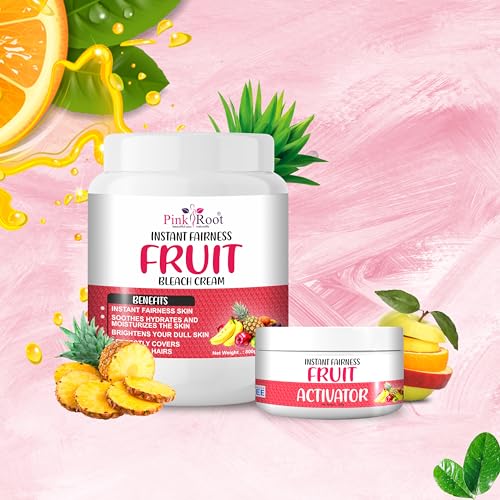 Pink Root Fruit Bleach Cream with Activator 1Kg, for Instant Fairness of Skin, Reduces Dark Spots & Gives the face Soft, Radiant & Luminous Effect|| Bleach Cream For All Skin Types - Image 2