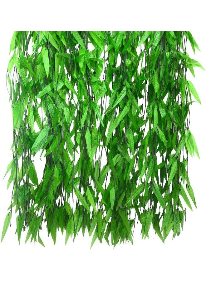 Bird Fiy 50 PCS 376 Feet Artificial Flower Greenery Wicker Rattan Vine Fake Foliage Leaf Flowers Plants Garland Garden Decoration - Image 1