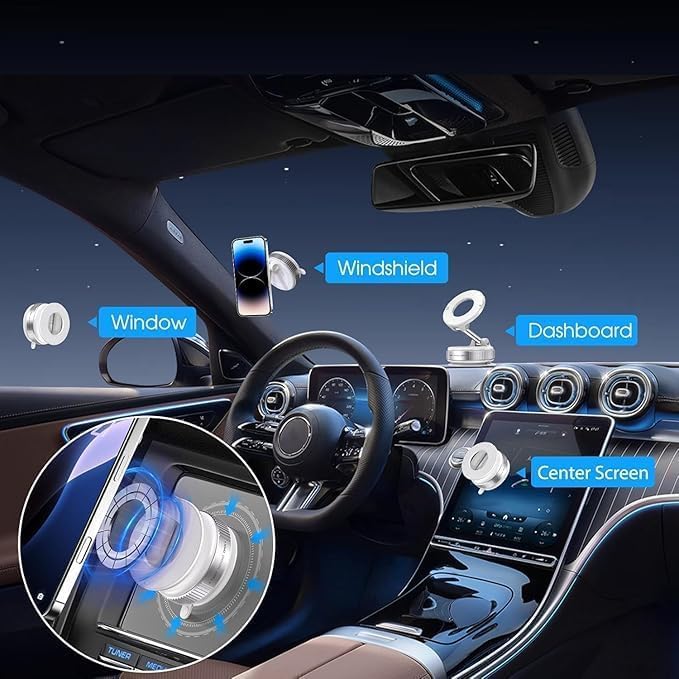 WEPTIX 360° Vaccum Magnetic Phones Holder, Magnetic Car Phone Mount,Hands-Free Suction Cup Holder for Gym/Mirror/Shower,Mount Compatible All Mobile- (Vaccum Phones Holder) - Image 5