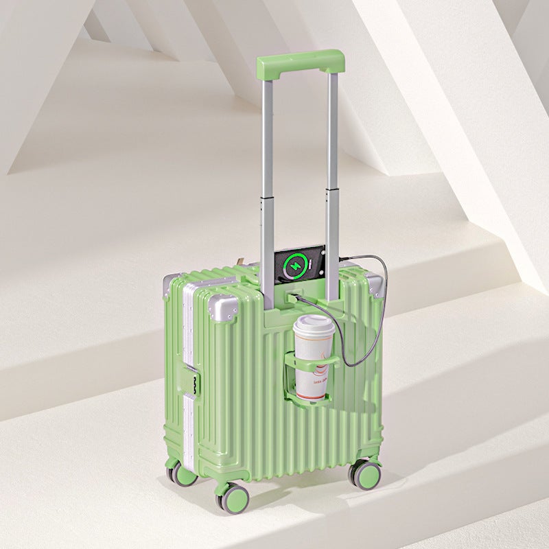 Carry-on Luggage Aluminum Frame Trolley Case with Cup Holder, 20 inch - Image 4