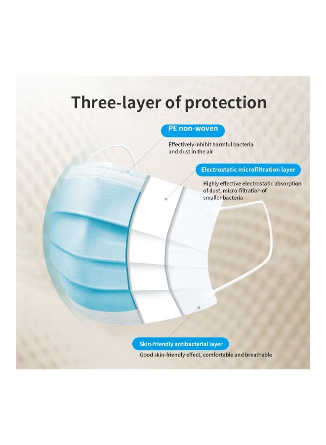 نيبمينينت قناع للوجه جيد التهوية من خلاله مع أربطة تثبيت بالأذن - 10 قطع - Image 4