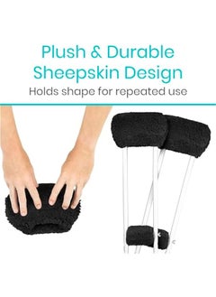 Arabest Sheepskin Crutch Pads & Hand Grips: Comfortable, Breathable, Machine Washable Padding for Adults - Premium Covers for Crutches, Armpits - Latex-Free & Safe  - Image 3