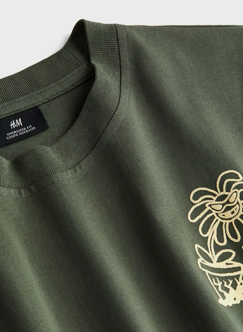 H&M Oversized Printed T-Shirt