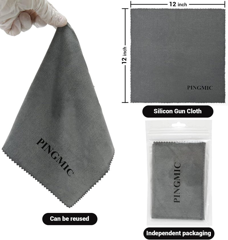 PINGMIC Silicon Lint Free Microfiber Gun Cleaning Cloths, 12"x12" - Reusable Metal Surface Wipes, Polishing Cloth for Guns, Knives - 2 Pack - Image 5