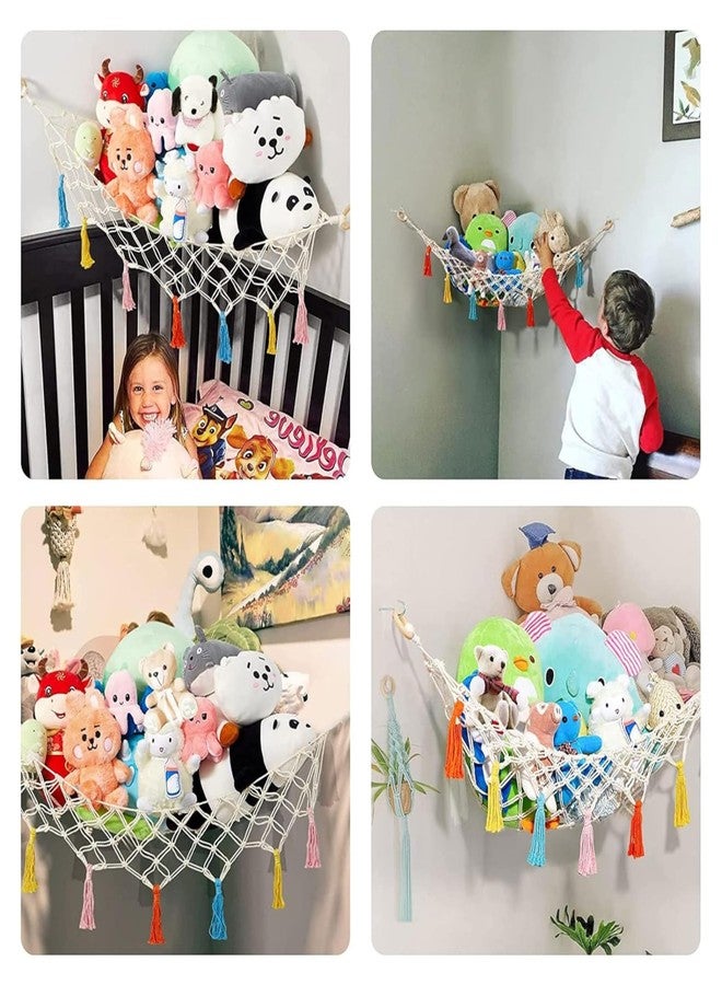 CreativeBuzz Toy Storage Organiser | Toy Organizer For Kids | Kids Room Decoration Items | Stuffed Toys Organizer | Hammock For Toys | Net Holder For Soft Toys | Jambo Large, Kids Room, Nursery Kids - Image 4