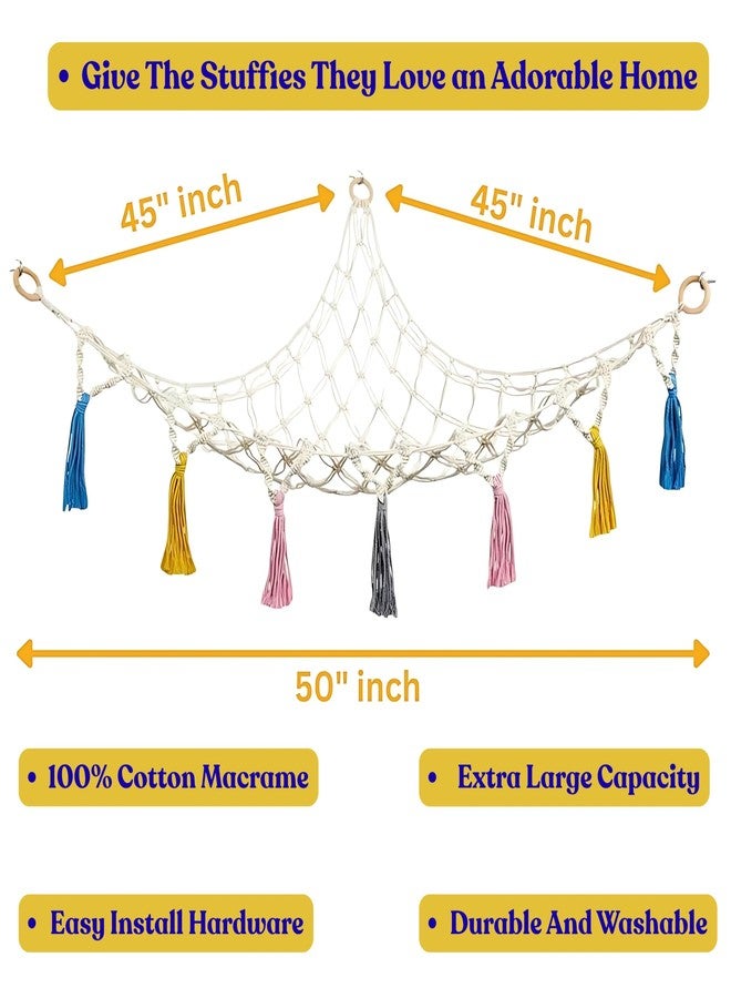 CreativeBuzz Toy Storage Organiser | Toy Organizer For Kids | Kids Room Decoration Items | Stuffed Toys Organizer | Hammock For Toys | Net Holder For Soft Toys | Jambo Large, Kids Room, Nursery Kids - Image 2