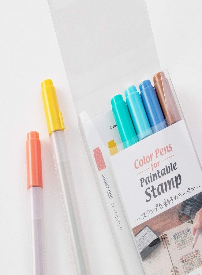 Midori Designphil Midori 38084006 Color Pen, Paintable Stamp, Color Pen, 6 Pieces, Happy - Image 5