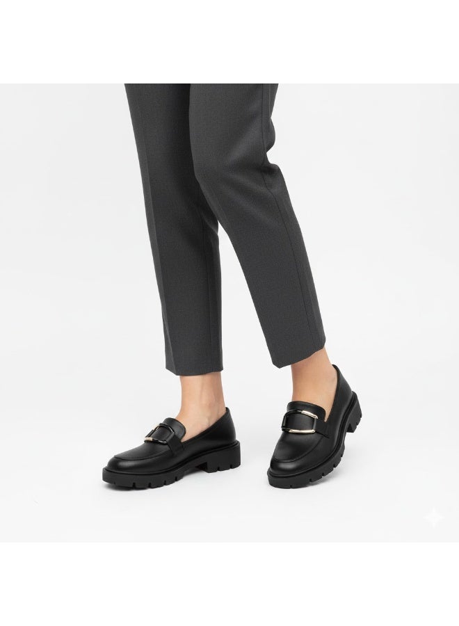 Stylish chunky loafer with a sleek design and metal buckle - available in various colors and sizes - Image 1