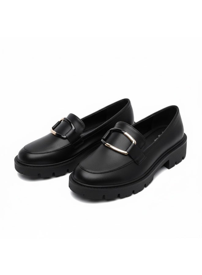 Stylish chunky loafer with a sleek design and metal buckle - available in various colors and sizes - Image 4