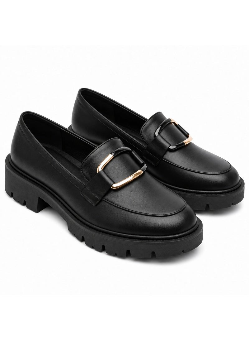 Stylish chunky loafer with a sleek design and metal buckle - available in various colors and sizes - Image 2