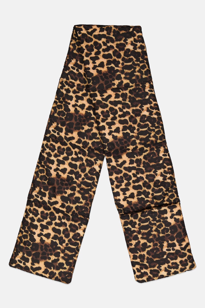 Max Studio Women Leopard Printed Scarves 170 x 20 cm, Black - Image 1