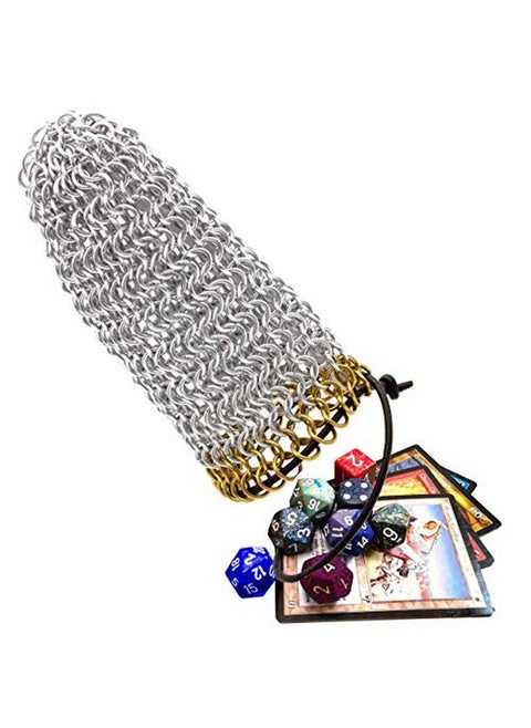Chainmail Dnd Dice Bag Drawstring Medieval Role Playing Larp Dice Pouch