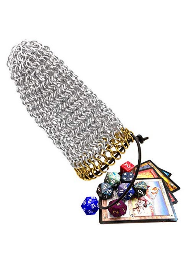 Mythrojan - Chainmail Dnd Dice Bag Drawstring Medieval Role Playing Larp Dice Pouch - Image 1