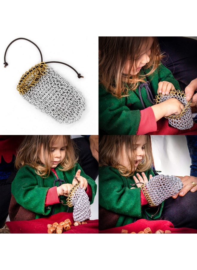 Mythrojan - Chainmail Dnd Dice Bag Drawstring Medieval Role Playing Larp Dice Pouch - Image 1