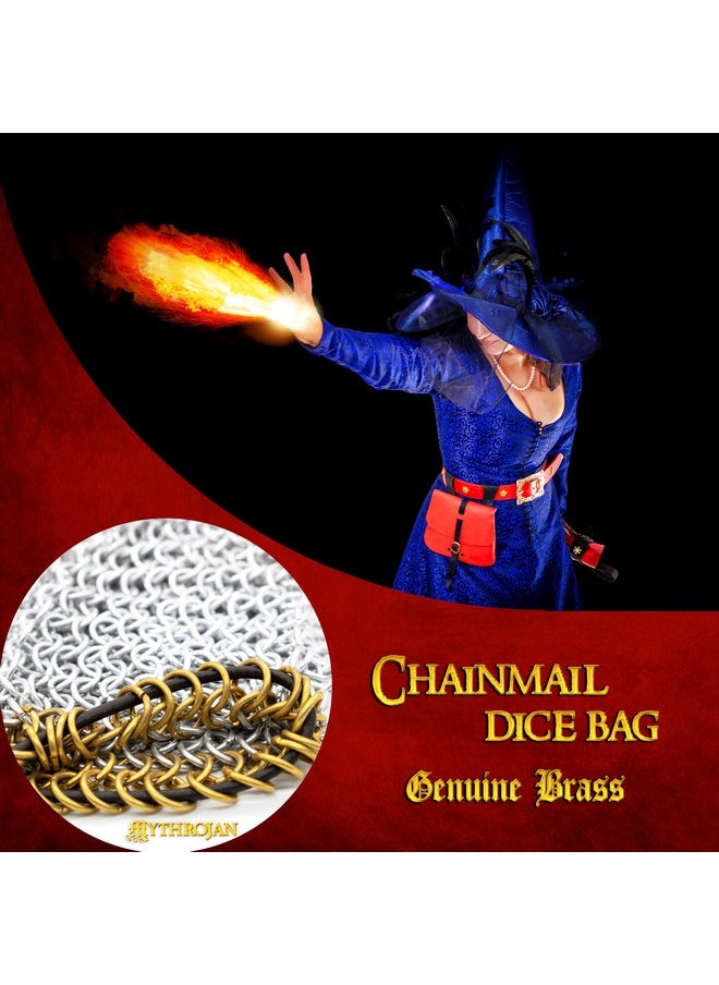 Mythrojan - Chainmail Dnd Dice Bag Drawstring Medieval Role Playing Larp Dice Pouch - Image 1