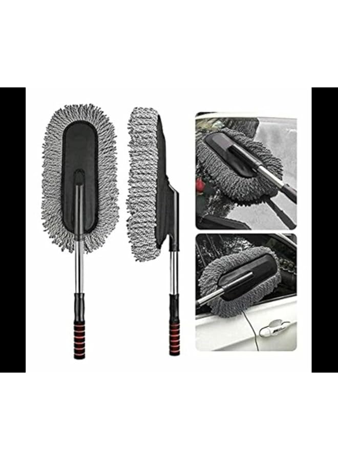 3 اكس ار فرشاة تنظيف السيارة من الألياف الدقيقة لتنظيف نوافذ السيارة بمقبض طويل - Image 3