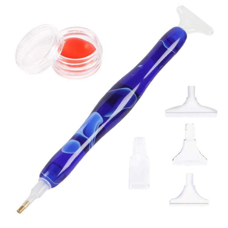 RovyFota Diamond Painting Pen Handmade Resin Diamond Painting Tools with Glue Clay and Various Tips More Comfortable and Faster