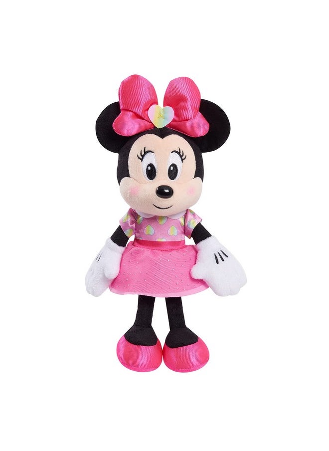 Minnie ديزني جونيور ميني ماوس 8 إنش قلوب صغيرة ميني ماوس كيس قماش ميني ماوس بفستان قلب وردي دمى محشوة مرخصة رسميًا ألعاب للأطفال من عمر 2 سنوات فما فوق من جاست بلاي  - Image 1