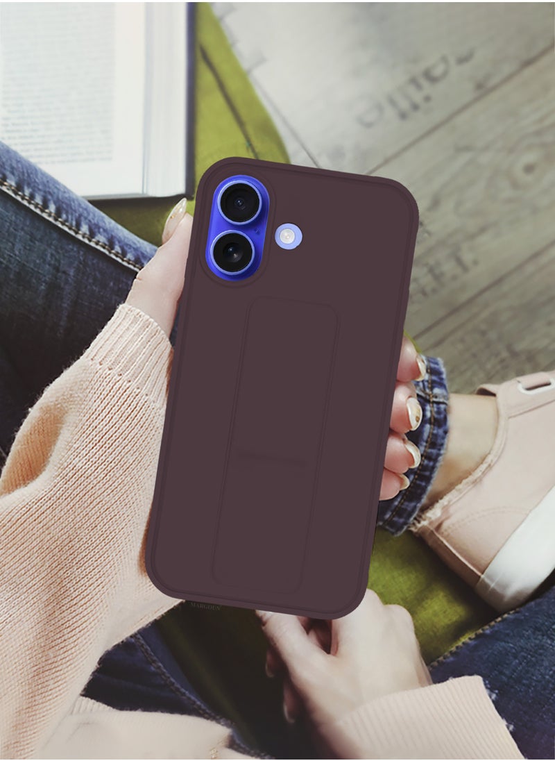 CATANES - ( for iPhone 16 ) 2 Pack, Case and Screen Protector Premium PU Leather Case with Stand Function Shockproof and Anti Scratch Finger Grip Case Cover / Merlot - Image 1