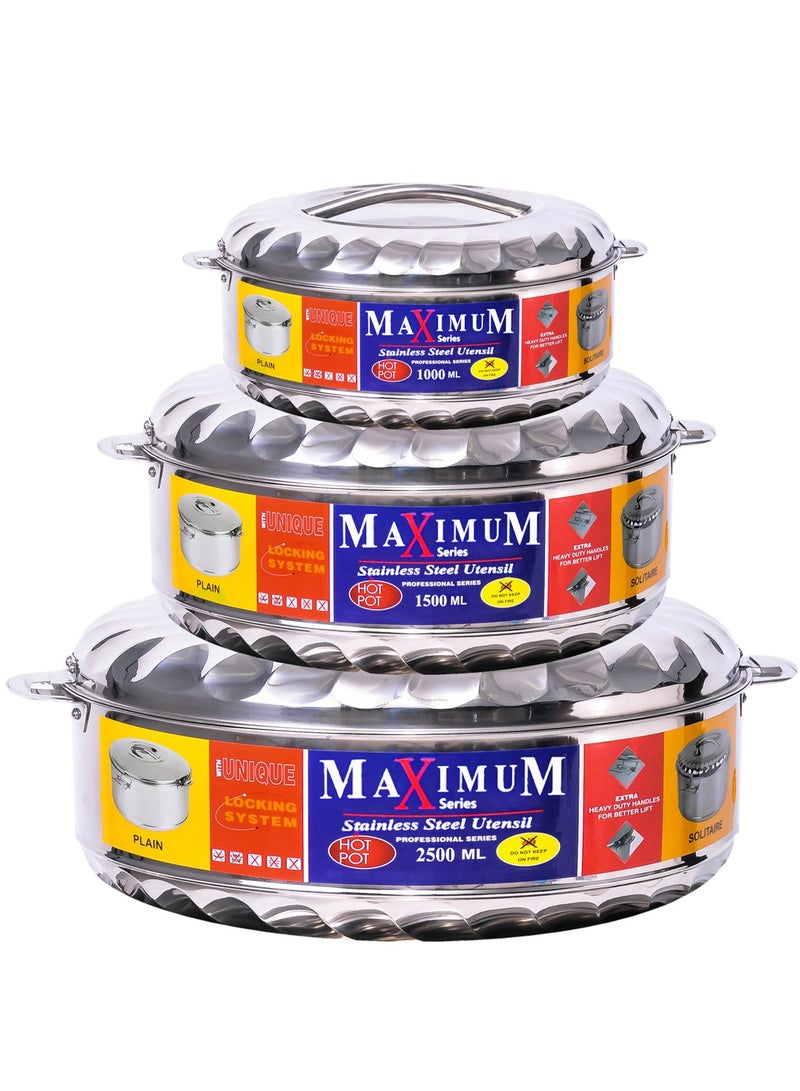 Maximus 3-Piece Stainless Steel Hot Pot Set - Image 1