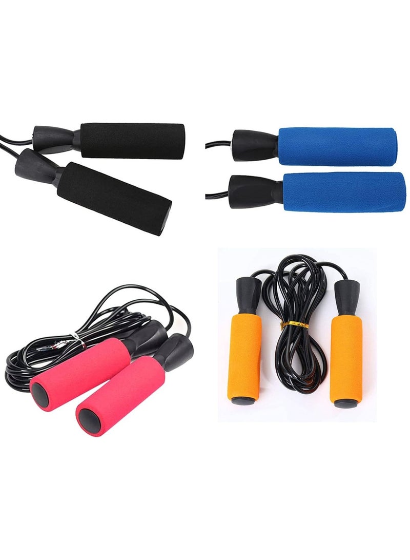 روك بو Jumprope، حبل القفز الرياضي المحمول القابل للتعديل لفقدان الوزن، حبل القفز للتدريب واللياقة البدنية ومحمل الكرة للرجال والنساء، 4 قطع - Image 1