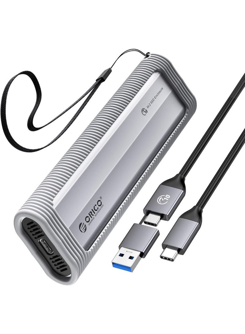 ORICO Aluminum M.2 NVMe SSD Enclosure, USB 3.2 Gen 2(10Gbps ) to Tool-Free NVMe PCI-E M.2 SSD Case, Support UASP for M/B&M Keys Size 2230/2242/2260/2280 - Image 1