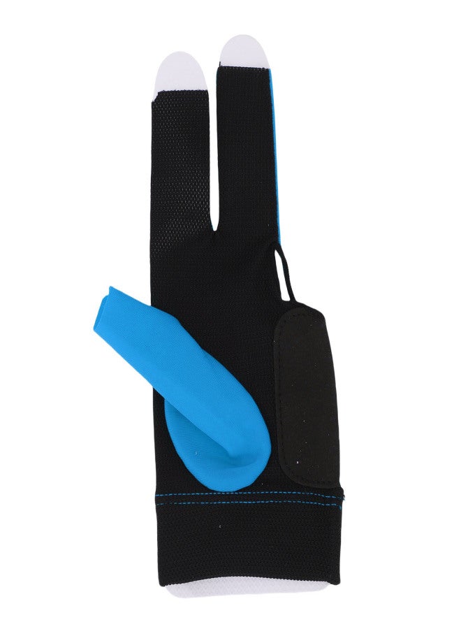 Left Hand Pool Glove 3 Finger Nylon Comfortable Elastic Universal Adjustable Billiard Pool Glove Blue - Image 1