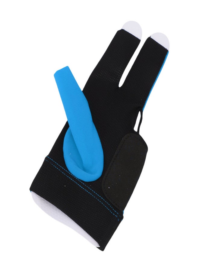 Left Hand Pool Glove 3 Finger Nylon Comfortable Elastic Universal Adjustable Billiard Pool Glove Blue - Image 3