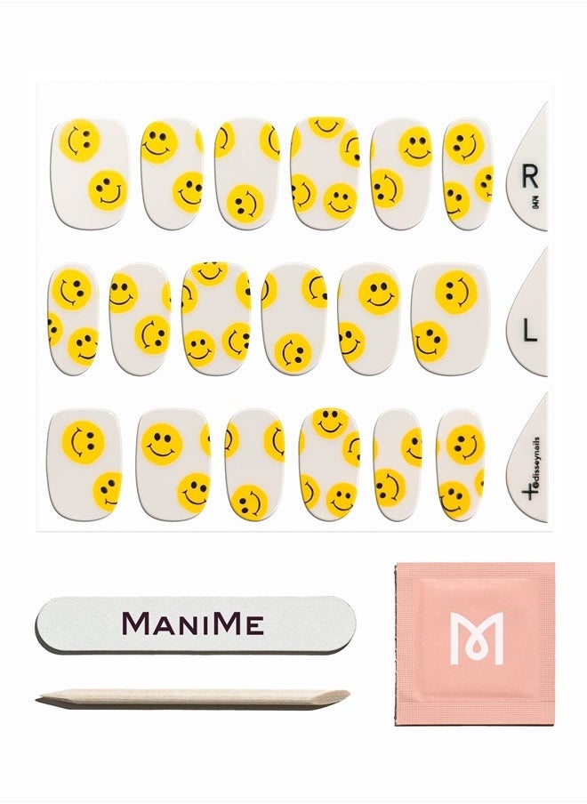 ManiMe - Gel Nail Wraps (Bien Happy) | Fully Cured Gel Polish Nail Strips | Long Lasting at-Home Salon-Quality Manicure | No UV Lamp Required | 18pc Set, Includes Nail File, Prep Pad, Mani Stick - Image 1