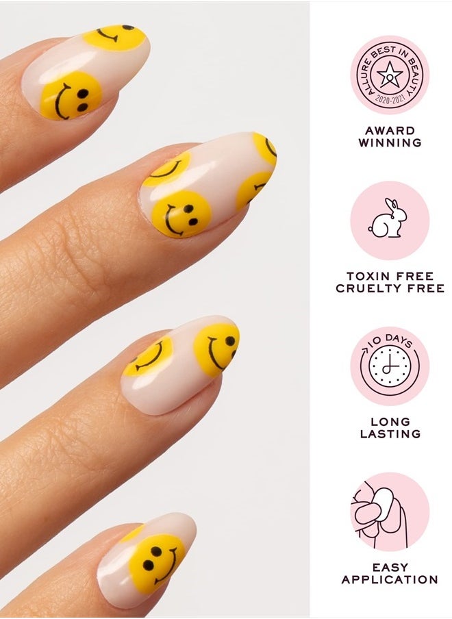 ManiMe - Gel Nail Wraps (Bien Happy) | Fully Cured Gel Polish Nail Strips | Long Lasting at-Home Salon-Quality Manicure | No UV Lamp Required | 18pc Set, Includes Nail File, Prep Pad, Mani Stick - Image 1