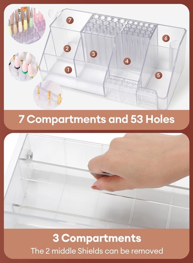 LIARTY Nail Drill Holder: Acrylic Nail Drill Bits Holder Makeup Organizer Case for Brush - Beauty Cosmetic Storage Box for Dresser Countertop and Bathroom Vanity - Image 2
