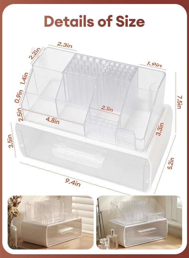 LIARTY Nail Drill Holder: Acrylic Nail Drill Bits Holder Makeup Organizer Case for Brush - Beauty Cosmetic Storage Box for Dresser Countertop and Bathroom Vanity - Image 5
