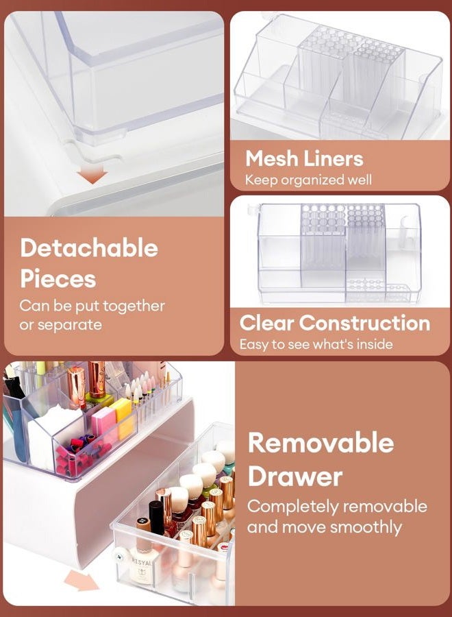 LIARTY Nail Drill Holder: Acrylic Nail Drill Bits Holder Makeup Organizer Case for Brush - Beauty Cosmetic Storage Box for Dresser Countertop and Bathroom Vanity - Image 4