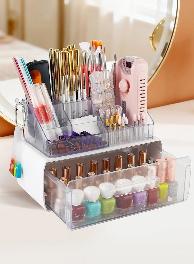 LIARTY Nail Drill Holder: Acrylic Nail Drill Bits Holder Makeup Organizer Case for Brush - Beauty Cosmetic Storage Box for Dresser Countertop and Bathroom Vanity - Image 1
