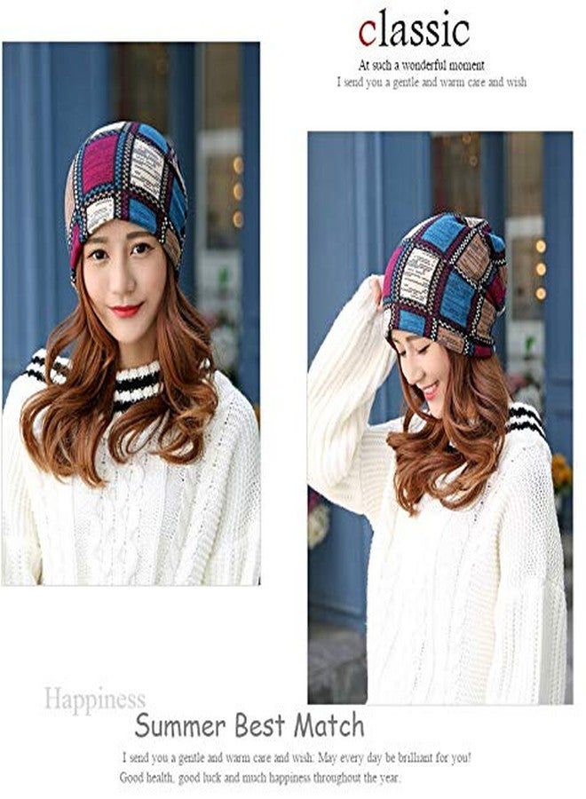 Alexvyan Check Ponytail Beanie Winter Cap Bandana Head Wear for Women Knit Cap Skull Beanies Warm Caps Female Knitted Hat Ladies - Image 4