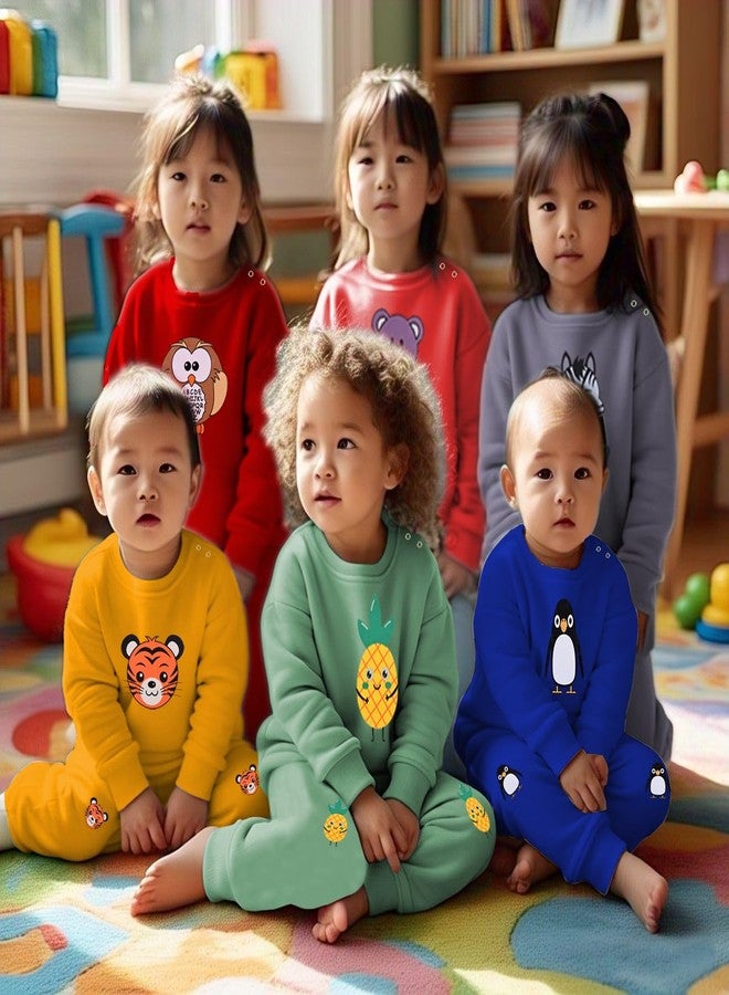 Toddylon طقم ملابس الأطفال توديلون ملابس الأطفال حديثي الولادة للأولاد والبنات قميص قطني وبنطال نوم | تي شيرت وبنطال | سويت شيرت وبنطال رياضي | هدايا عيد الميلاد (أزرق، 12-18 شهر)  - Image 5