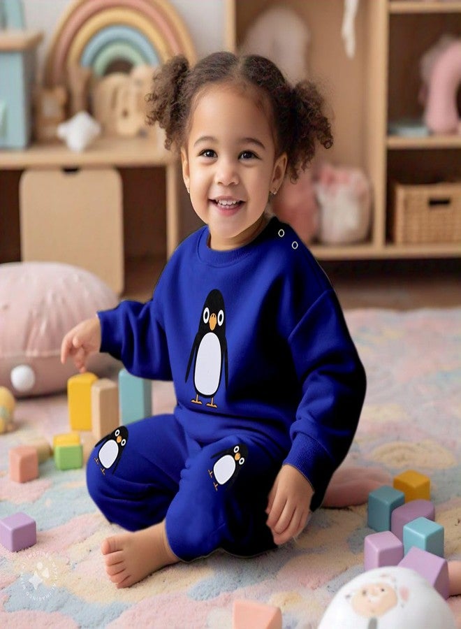 Toddylon طقم ملابس الأطفال توديلون ملابس الأطفال حديثي الولادة للأولاد والبنات قميص قطني وبنطال نوم | تي شيرت وبنطال | سويت شيرت وبنطال رياضي | هدايا عيد الميلاد (أزرق، 12-18 شهر)  - Image 2