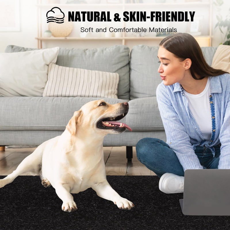 PENFHF Runner Rug 2' x 6' Outdoor/Indoor, Rug with Natural Rubber Backing Non Slip for Hallway, Kitchen, Patio, Laundry, RV, Entryway, Garage, Bathroom, Area Rug Carpet, Black, Custom Size - Image 2