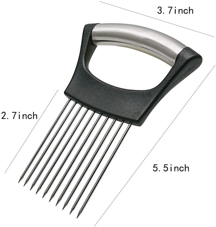 WARSPOT Stainless Steel Onion Slice Holder, Lemon Slicer Vegetable Cutter, Chopper Slicing Assistant Tool for Meat, Onion, Potato, Tomato Home Kitchen Tools (1 PCS) - Image 3