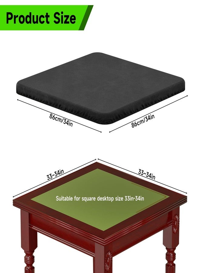 Homakover 34x34 Inch Square Elastic Tablecloth for Card Tables - Waterproof, Noise-Reducing Table Top Cover,Scratch Resistant and Soft Table Cloth for Dining, Card Games & Mahjong - Image 3